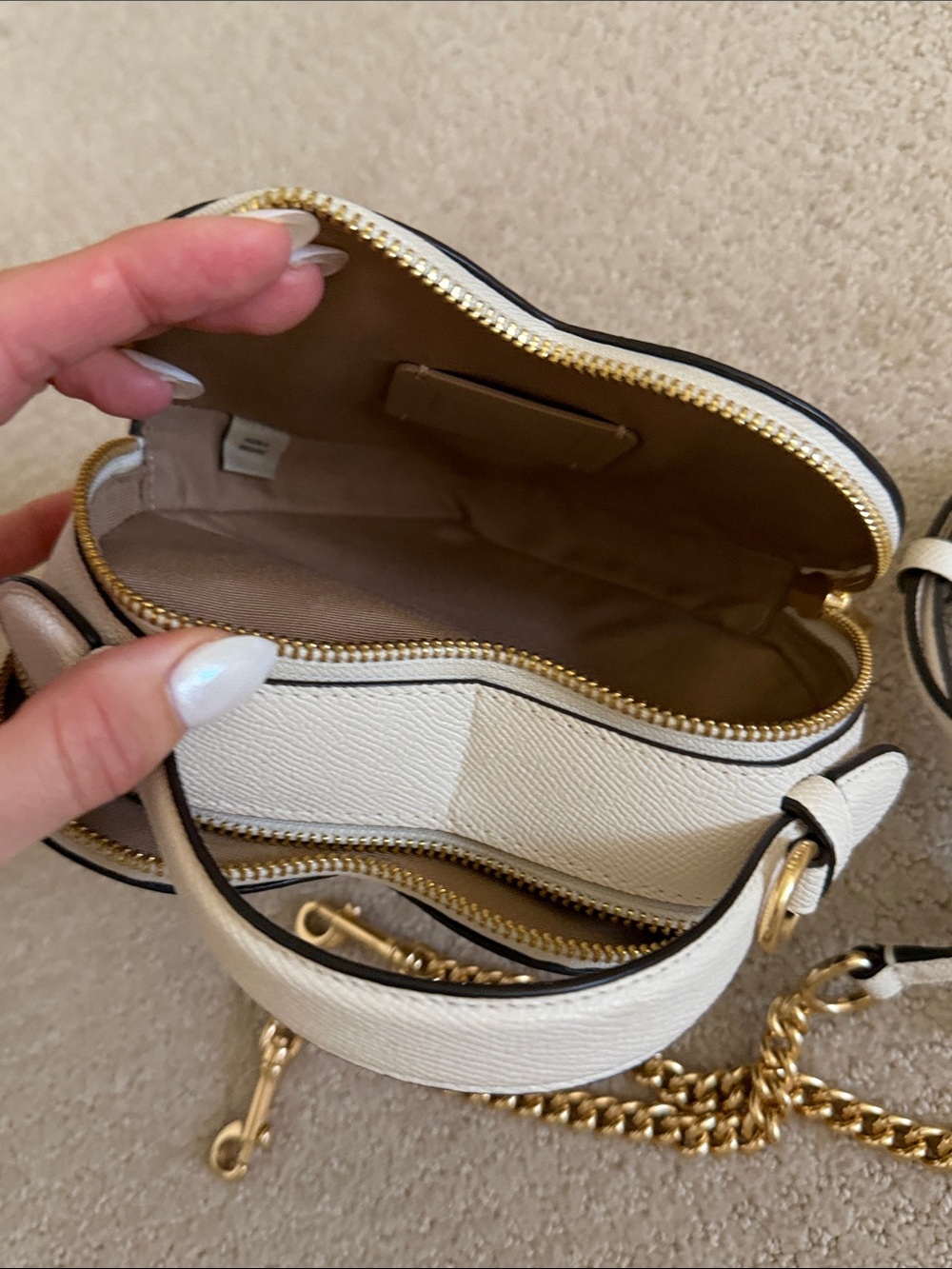 Coach Heart Mini Crossbody in Signature Beige and Tan - Picture 4 of 6
